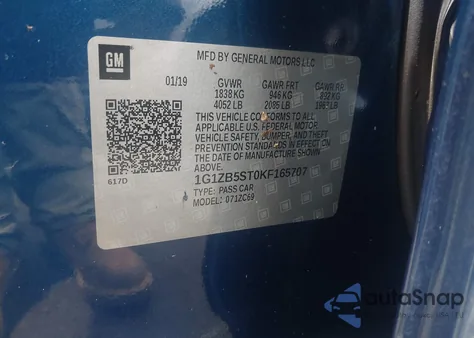 2019 Chevrolet Malibu 1Ls from USA, damaged, VIN 1G1ZB5ST0KF165707